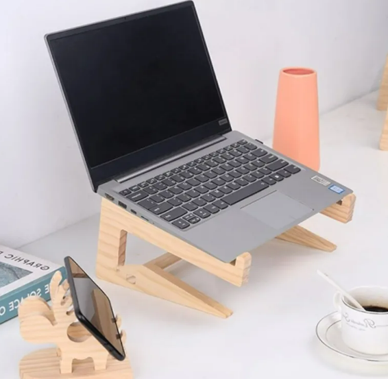 Eco-Friendly Wooden Device Stand