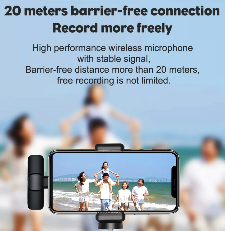 Pocket Wireless Lavalier Microphone for iPhone & Android