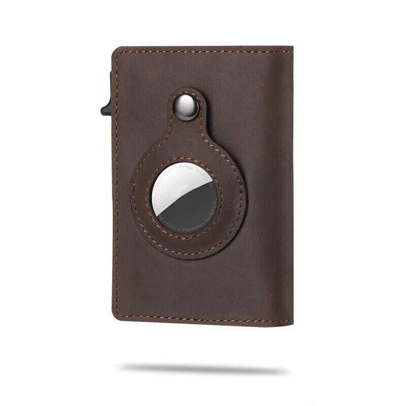Airtag Leather Wallet Case with Card Holder Gizmo Grove Finds