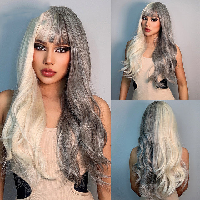 Yin Yang Curly Air Bangs Wig