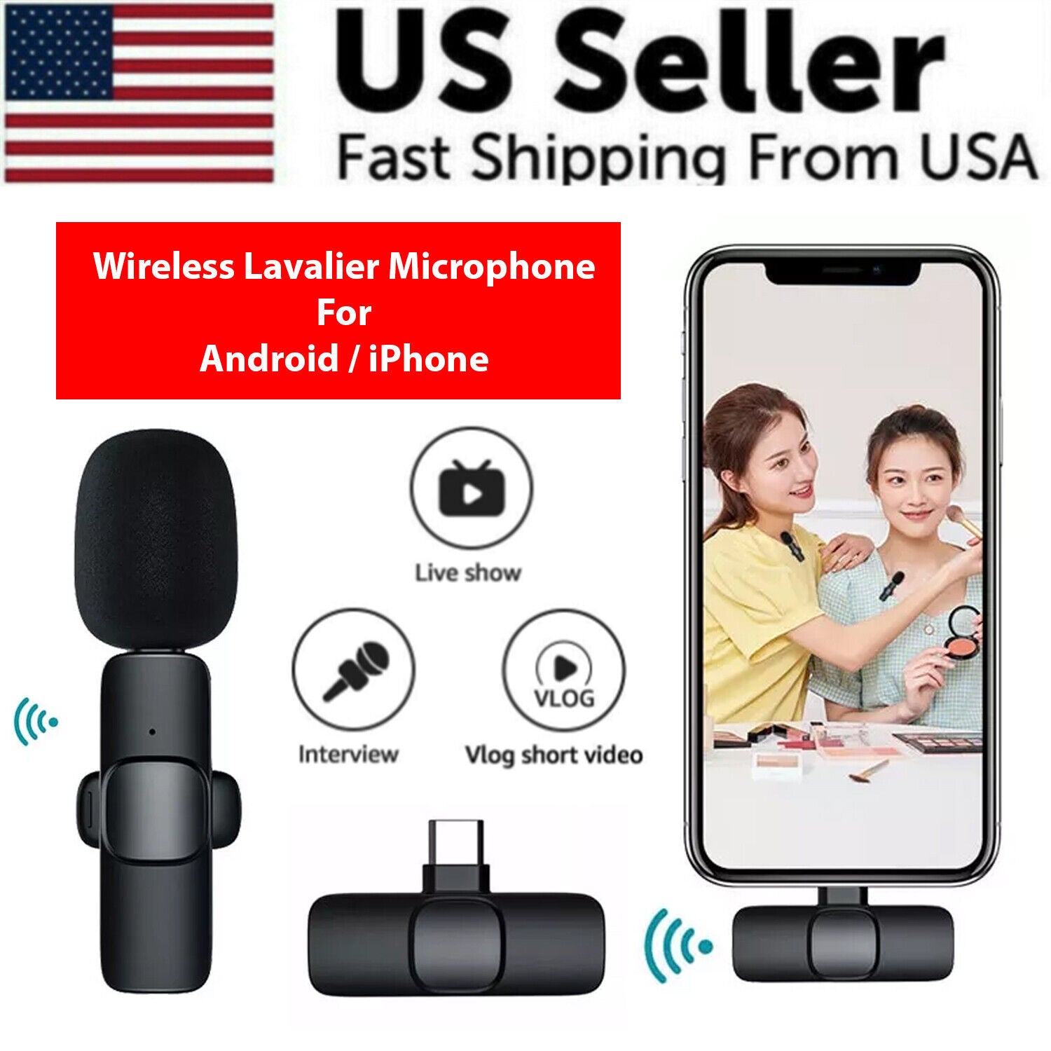 Pocket Wireless Lavalier Microphone for iPhone & Android