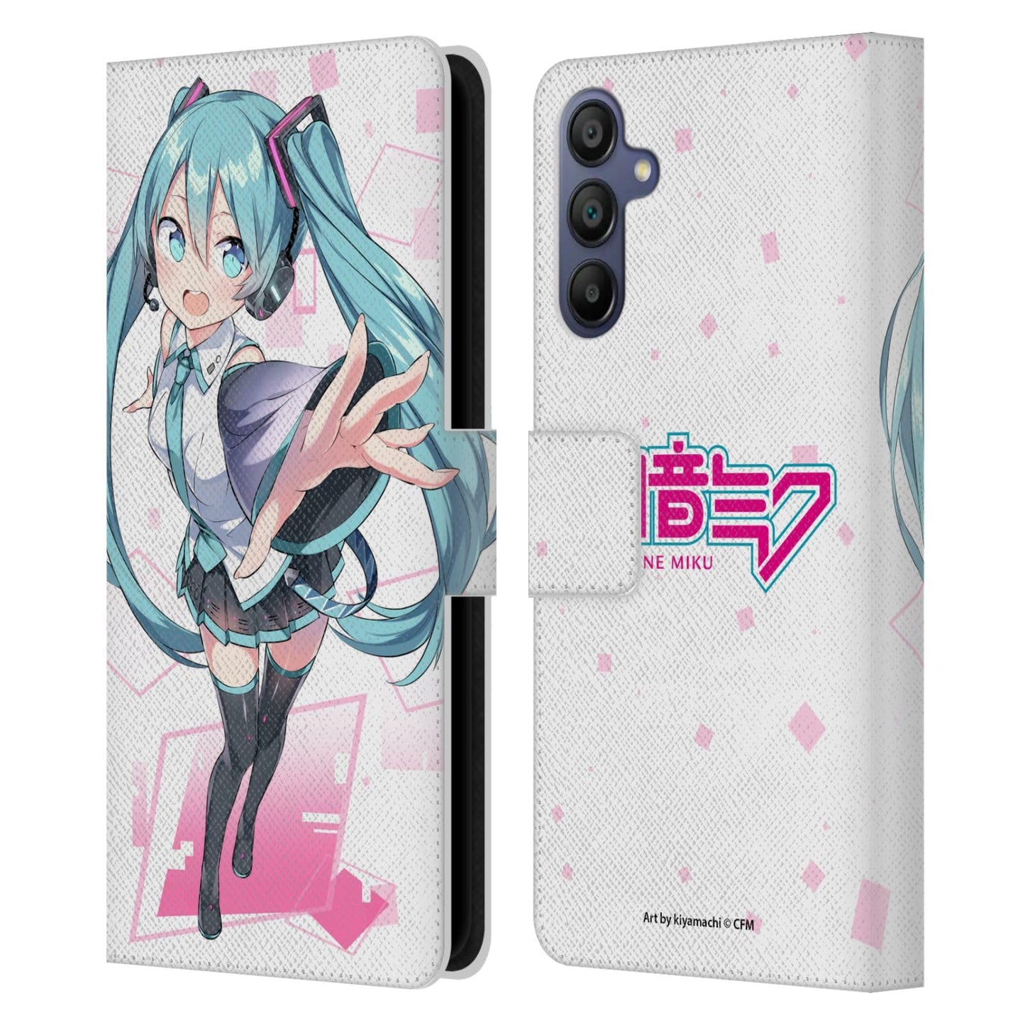 Head Case Designs Officially Licensed Hatsune Miku Cute Graphics Leather Book Wallet Case Cover Compatible with Samsung Galaxy A15