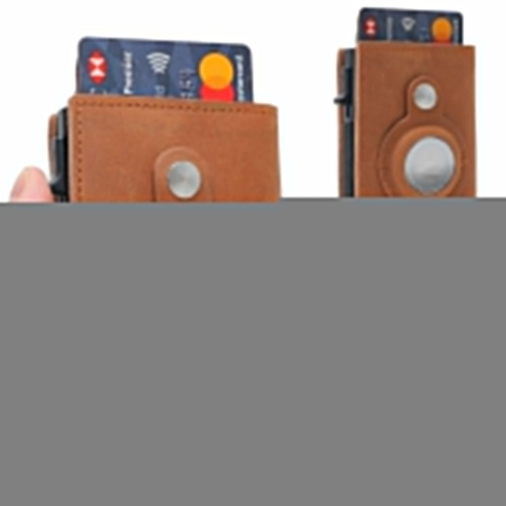 Airtag Leather Wallet Case with Card Holder Gizmo Grove Finds