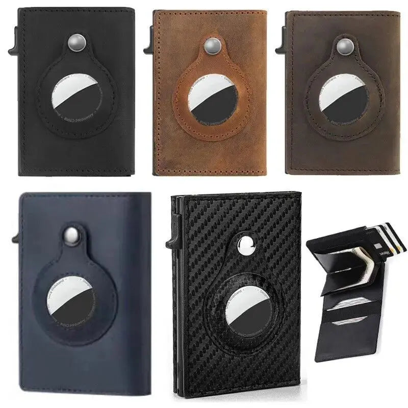 Airtag Leather Wallet Case with Card Holder Gizmo Grove Finds