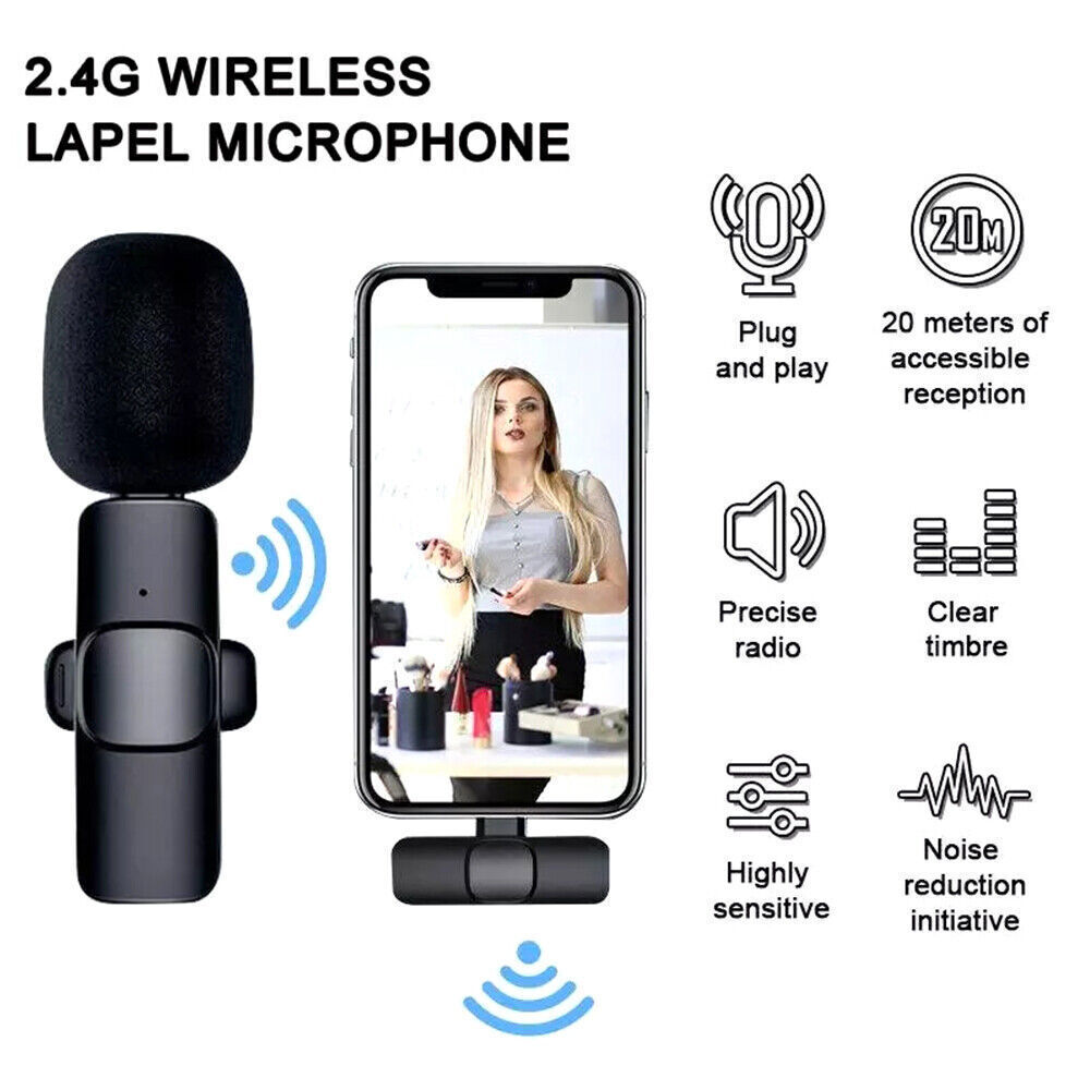 Pocket Wireless Lavalier Microphone for iPhone & Android