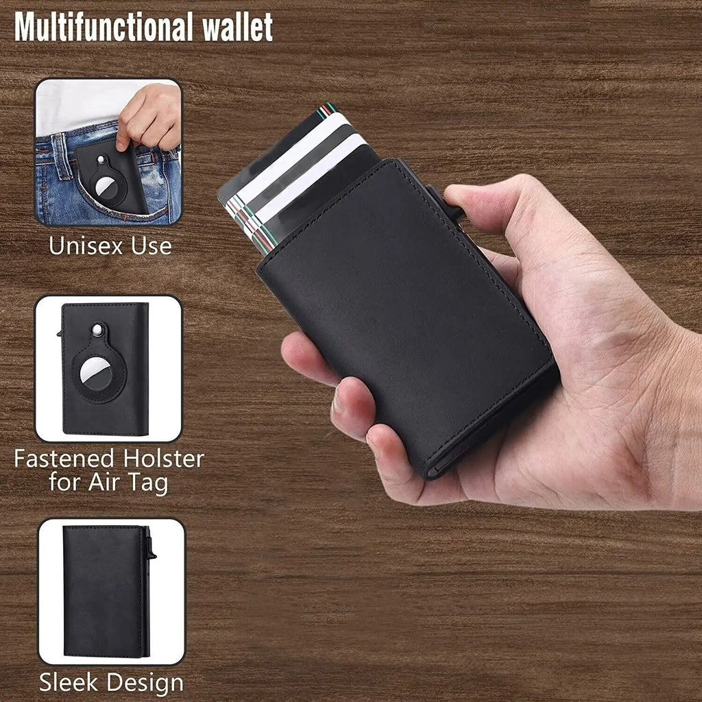 Airtag Leather Wallet Case with Card Holder Gizmo Grove Finds