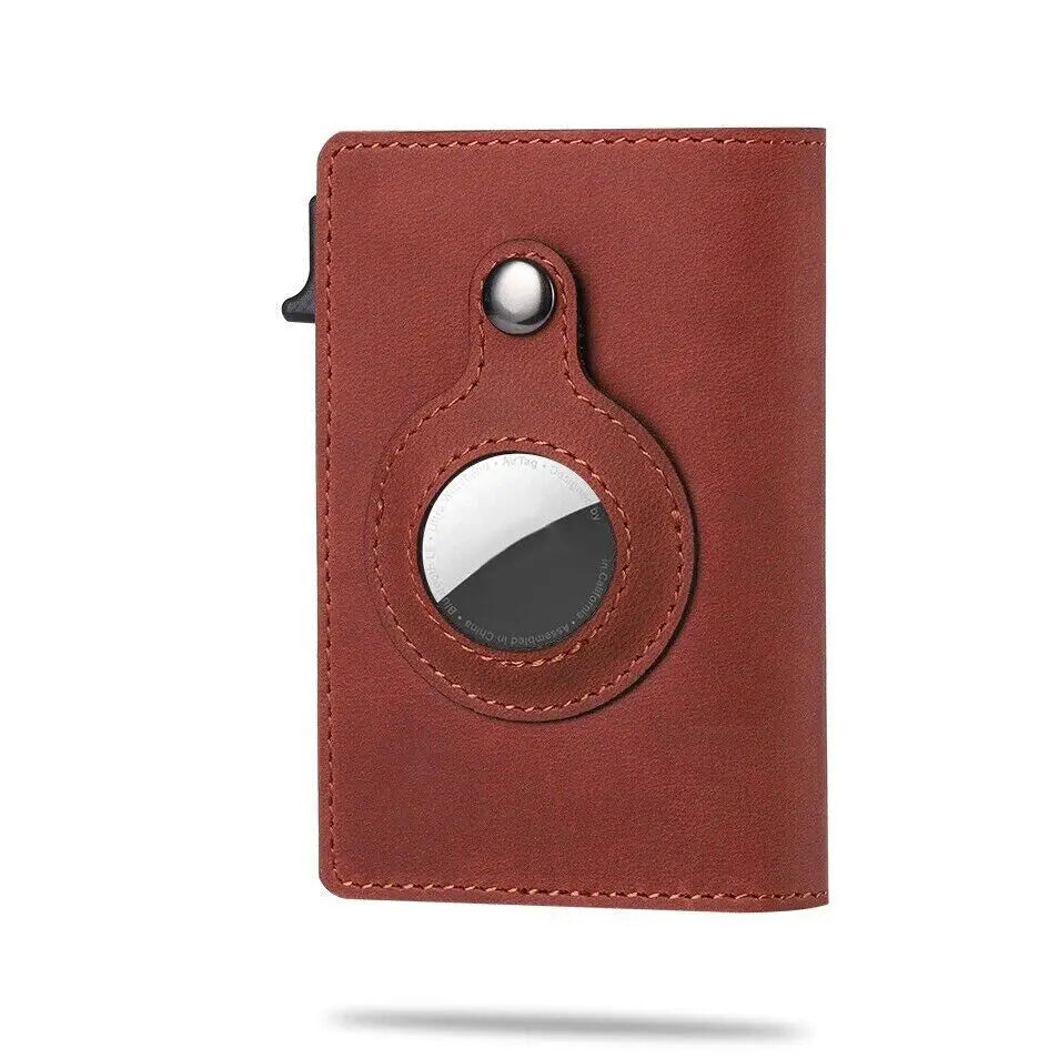 Airtag Leather Wallet Case with Card Holder Gizmo Grove Finds