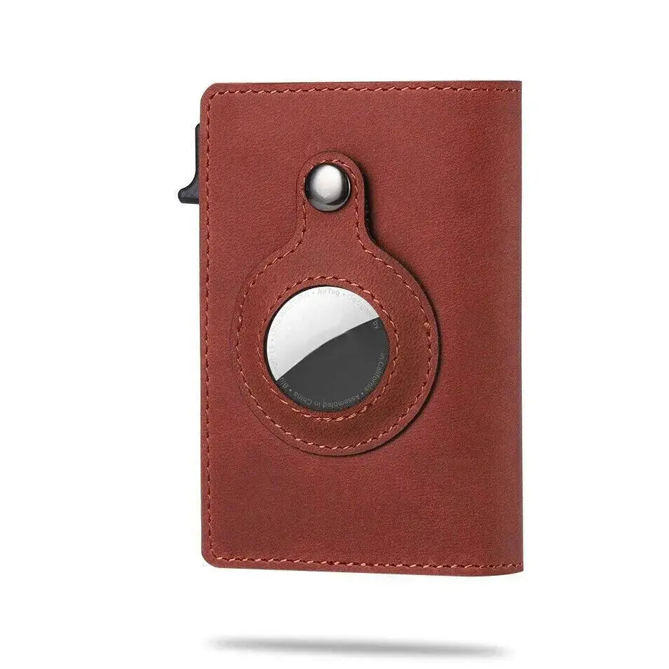Airtag Leather Wallet Case with Card Holder Gizmo Grove Finds