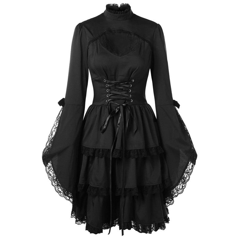 Classic Lace Tie Vintage Dress