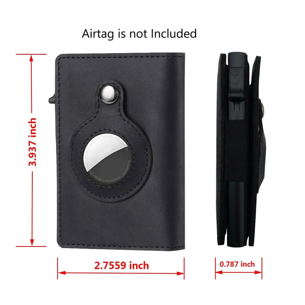 Airtag Leather Wallet Case with Card Holder Gizmo Grove Finds