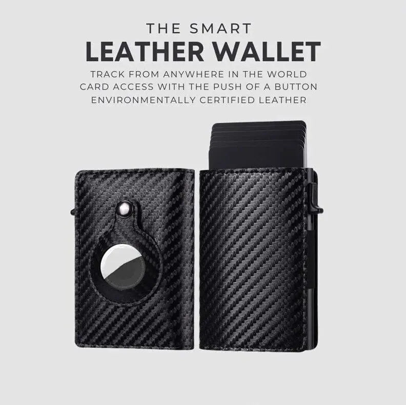 Airtag Leather Wallet Case with Card Holder Gizmo Grove Finds