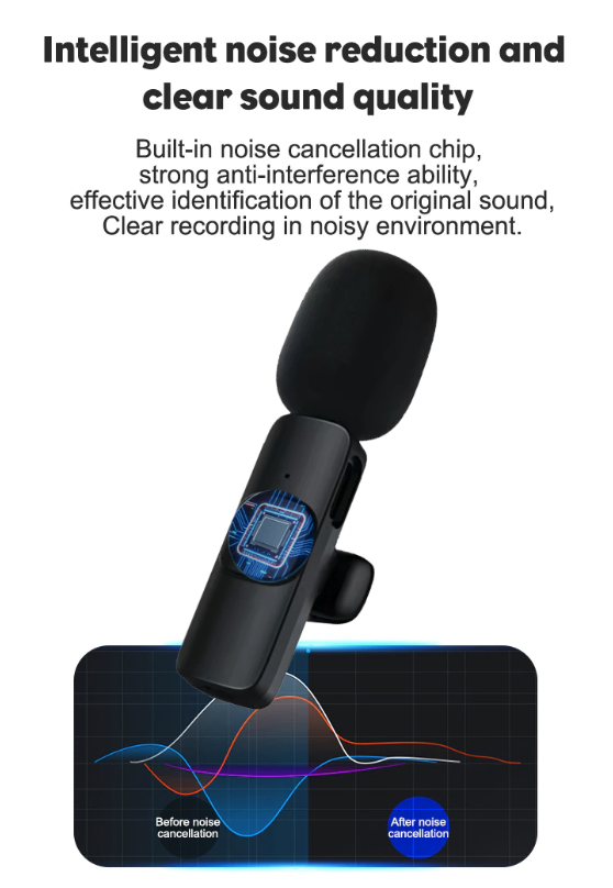 Pocket Wireless Lavalier Microphone for iPhone & Android